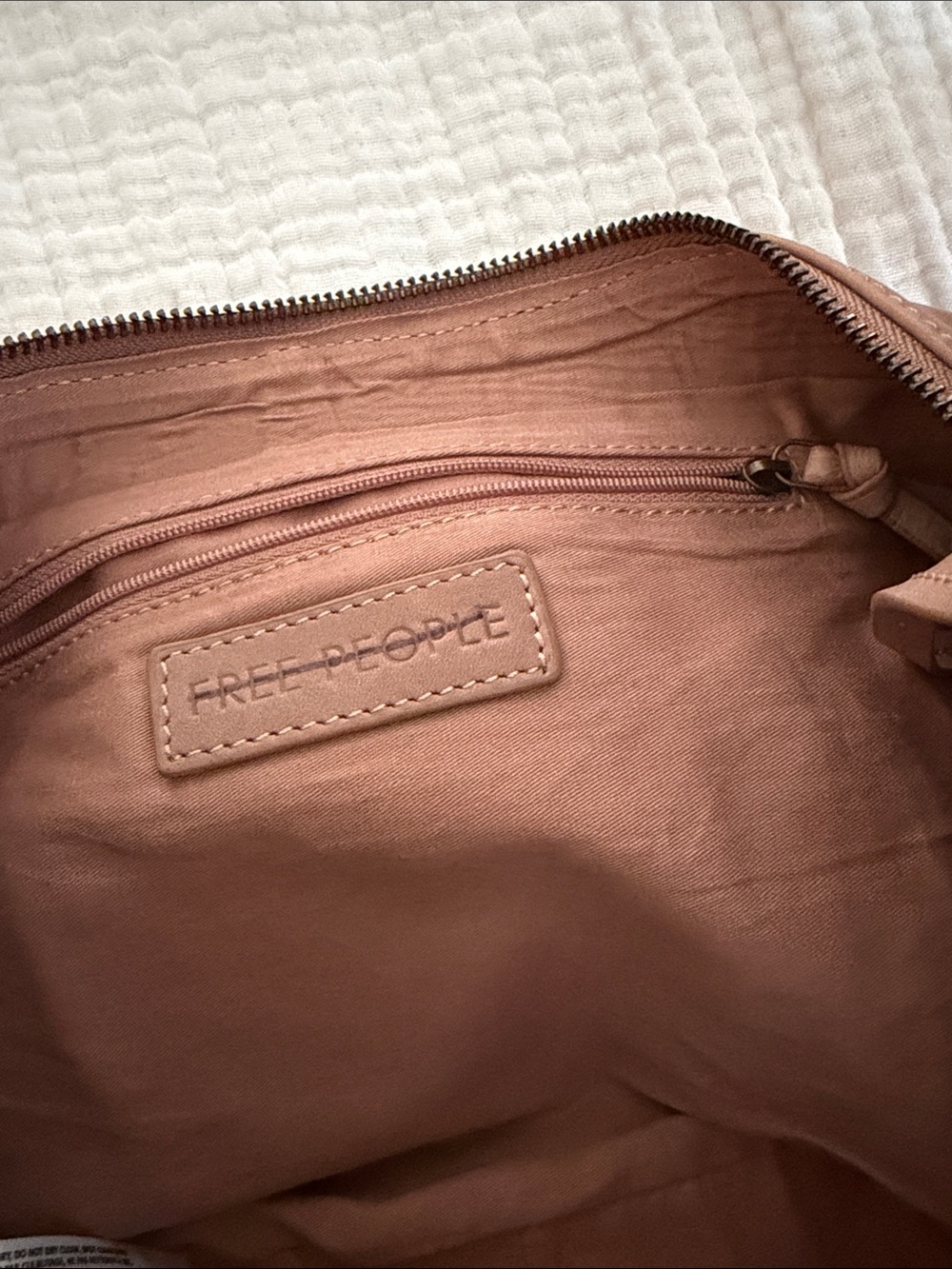 Free People Cognac Leather Multi-Pocket Shoulder Bag - Picture 2 of 5
